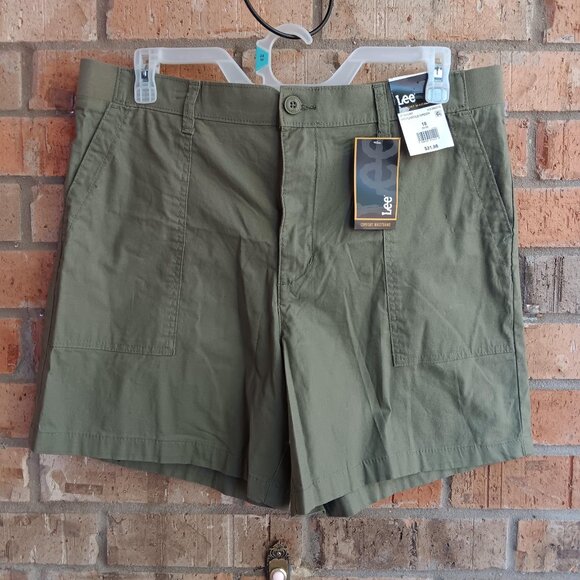 Lee Womens Utility Shorts Comfort Waistband 6" Inseam Mercantile Green Size 18 - Picture 9 of 12